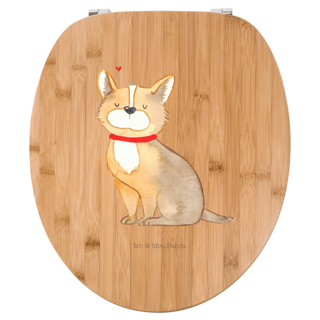 Motiv WC Sitz Hund Glück Klodeckel, Klobrille, WC-Sitz, Toilettendeckel, Toilette, Hund, Hundemotiv, Haustier, Hunderasse, Tierliebhaber, Hundebesitzer, Sprüche, Hundeliebe, Corgie, Hundemama, Spruch, Liebe