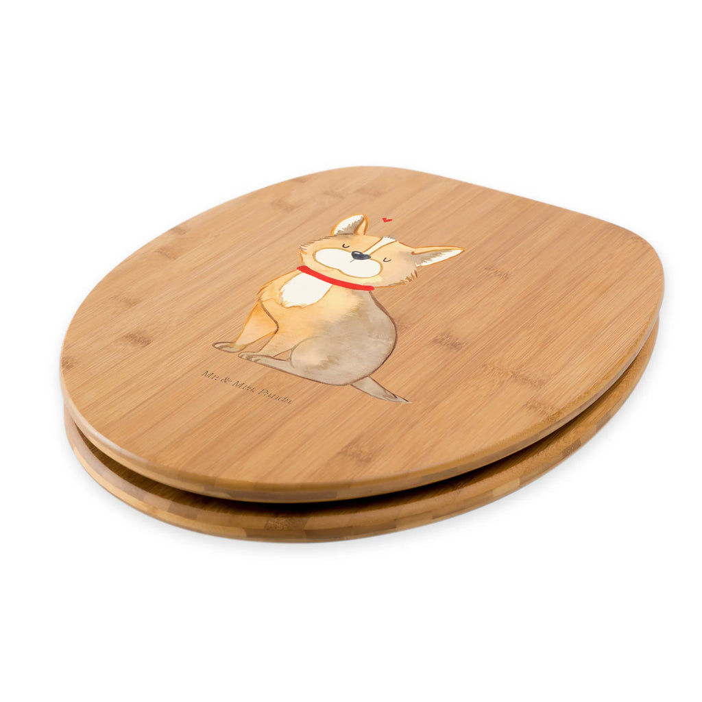 Motiv WC Sitz Hund Glück Klodeckel, Klobrille, WC-Sitz, Toilettendeckel, Toilette, Hund, Hundemotiv, Haustier, Hunderasse, Tierliebhaber, Hundebesitzer, Sprüche, Hundeliebe, Corgie, Hundemama, Spruch, Liebe