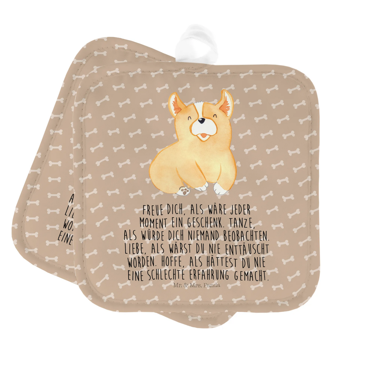 2er Set Topflappen  Corgie