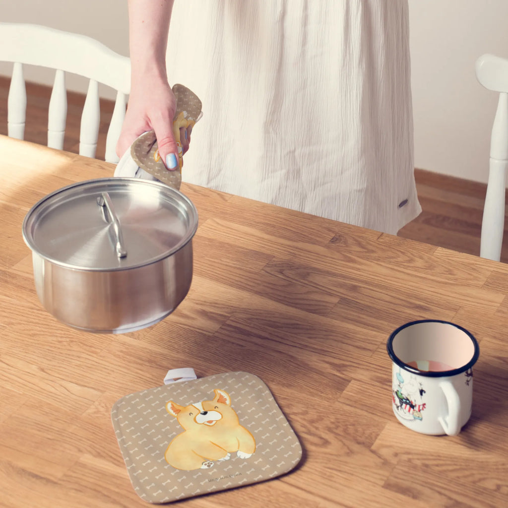 2er Set Topflappen  Corgie Topflappen mit Spruch, Topflappen, Ofenhandschuh, Topfhandschuh, Topfhandschuhe, Schöne Topflappen, Topflappen lustig, Topflappenset, Topflappen 2er Set, Topflappen Set, Topfuntersetzer, Ofenhandschuhe, Hund, Hundemotiv, Haustier, Hunderasse, Tierliebhaber, Hundebesitzer, Sprüche, britisch, Welsh Corgie Pembroke, Lebensfreude, Corgie, Hundespruch, Spruch, Motivation