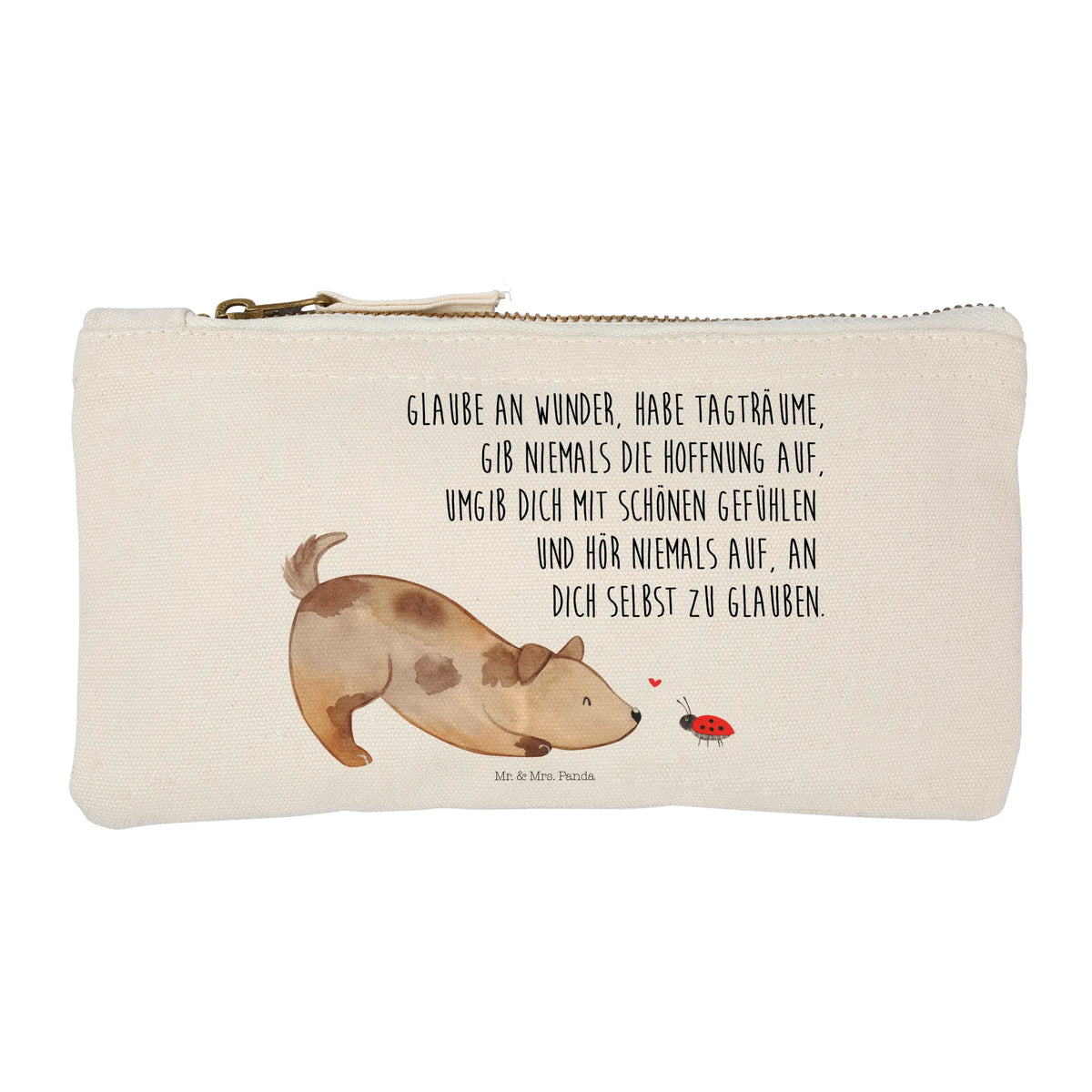 Make-up bag Dog ladybug dog mama, love dogs, love for dogs, dog sayings, dog decorative items, bag with dog print, gifts for dogs, funny gifts for dog owners, Christmas gifts for dogs, what do you give a dog lover, dog breed, mutt, hound, woof, Sayings, Mongrel dog, Ladybird, Dogs, Mongrel, Dog slogan
