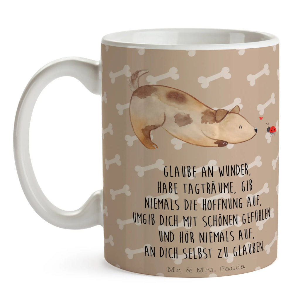 Tasse Hund Marienkäfer Kaffeetasse, Keramiktasse, Tasse, Teetasse, Tasse mit Zitaten, Tasse mit Motiven, Porzellantasse, Bürotasse, Geschenktasse, Hund, Hundemotiv, Haustier, Hunderasse, Tierliebhaber, Hundebesitzer, Sprüche, Hunde, Mischlinghund, Hundespruch, Marienkäfer, Mischling