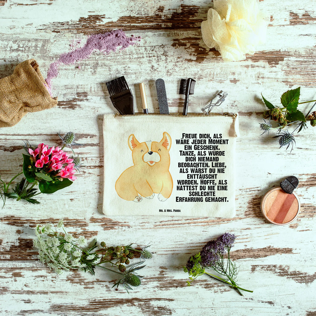 torebka na makijaż Corgi Waschtasche, Mäppchen, aufbewahrungsbeutel, pinsel tasche, Waschbeutel, beauty tasche, kosmetiktäschchen, Kosmetikbeutel, Etui, Federmappe, Schminktasche, toiletry bag, Schminkbeutel, pencil case, Kulturbeutel, Kulturtasche, aufbewahrungstasche, Schlampermäppchen, Kosmetiktasche, Schminktäschchen, utensilientasche, Stiftemäppchen, beauty case, Tierliebhaber, Sprüche, Haustier, Hundemotiv, Hund, Hundebesitzer, Hunderasse, Spruch, Hundespruch, Britisch, Corgie, Welsh Corgie Pembroke, Motivation, Lebensfreude