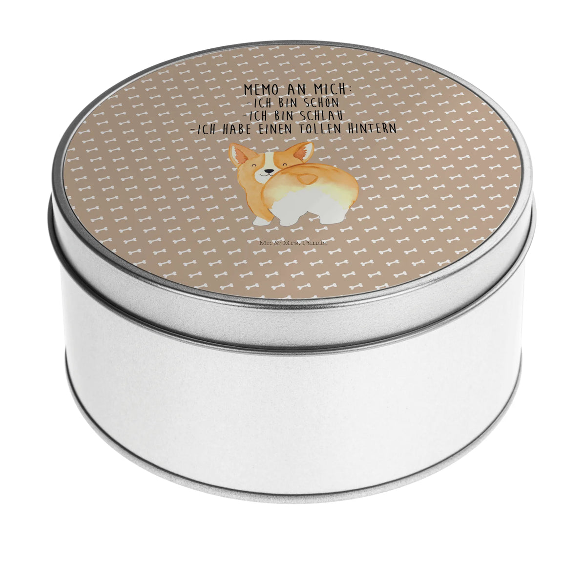Round tin corgi buttocks dog breed, mutt, hound, woof, dog mama, love dogs, love for dogs, dog decorative items, bag with dog print, funny gifts for dog owners, what do you give a dog lover, Christmas gifts for dogs, gifts for dogs, dog sayings, Self love, Saying, Dog love