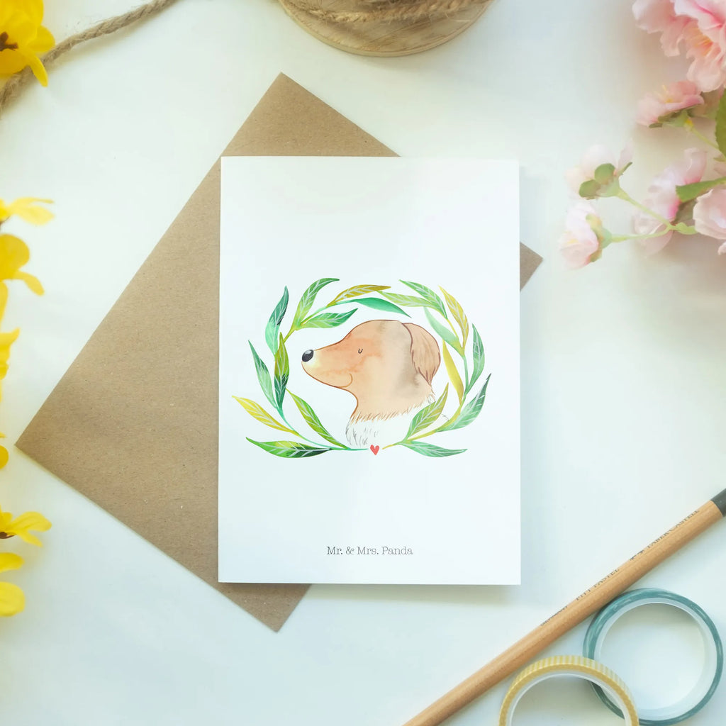 Greetings card Dog Flower Grußkarte, Ansichtskarten, Einladungskarte, Glückwunschkarte, Karte, Hochzeitskarte, Geburtstagskarte, Klappkarte, Hund, Hundemotiv, Haustier, Hunderasse, Tierliebhaber, Hundebesitzer, Sprüche, Hunde, Therapie, Hundeglück, Selbsttherapie, Hundeliebe, Ranke