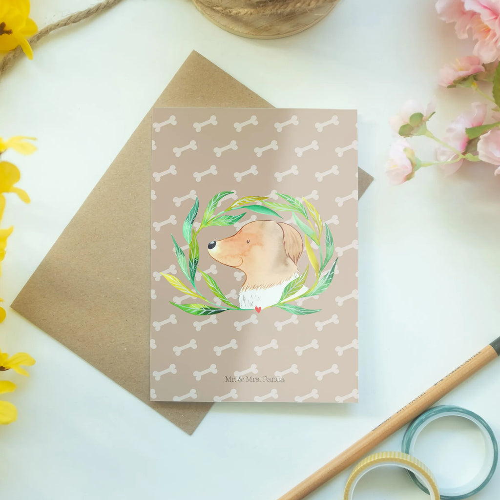 Greetings card Dog Flower Grußkarte, Ansichtskarten, Einladungskarte, Glückwunschkarte, Karte, Hochzeitskarte, Geburtstagskarte, Klappkarte, Hund, Hundemotiv, Haustier, Hunderasse, Tierliebhaber, Hundebesitzer, Sprüche, Hunde, Therapie, Hundeglück, Selbsttherapie, Hundeliebe, Ranke