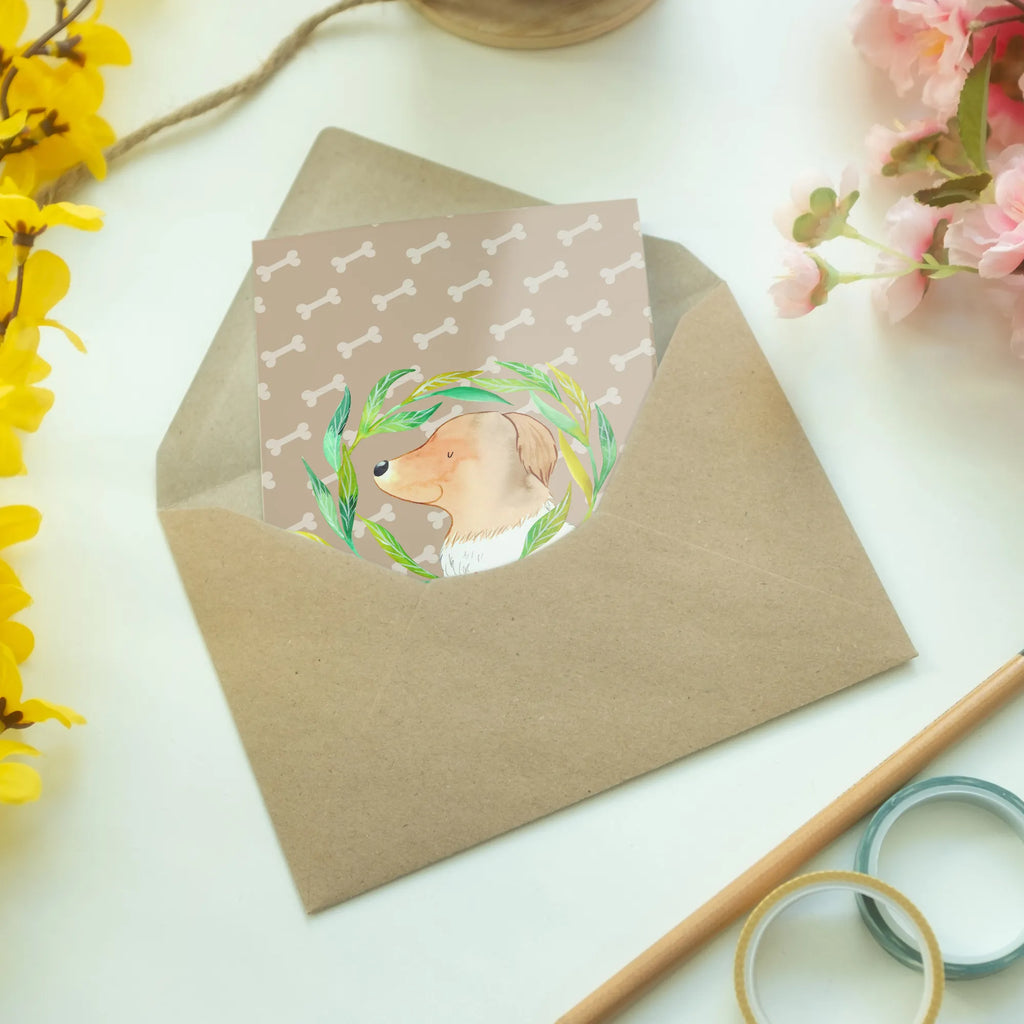 Greetings card Dog Flower Grußkarte, Ansichtskarten, Einladungskarte, Glückwunschkarte, Karte, Hochzeitskarte, Geburtstagskarte, Klappkarte, Hund, Hundemotiv, Haustier, Hunderasse, Tierliebhaber, Hundebesitzer, Sprüche, Hunde, Therapie, Hundeglück, Selbsttherapie, Hundeliebe, Ranke