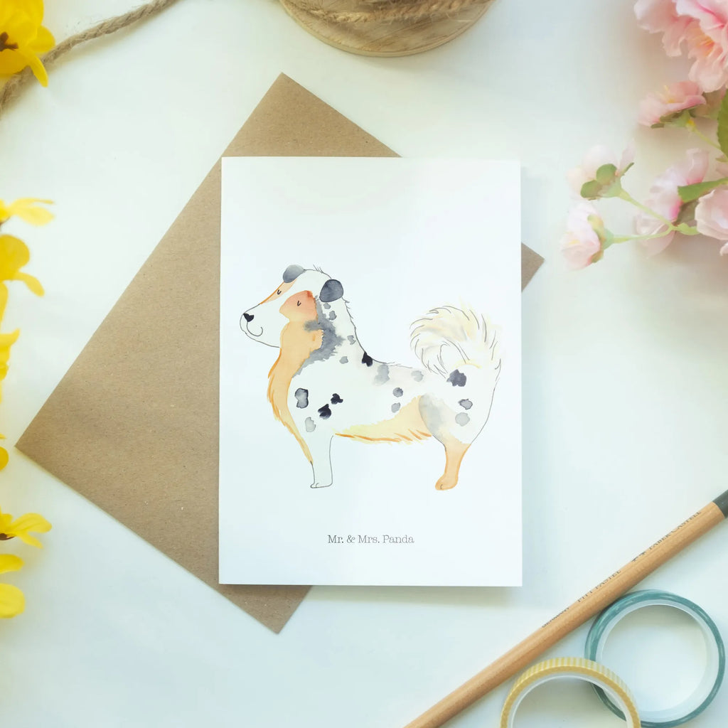 Greetings card Dog Australia Shepherd Geburtstagskarte, Grußkarte, Hochzeitskarte, Klappkarte, Ansichtskarten, Karte, Glückwunschkarte, Einladungskarte, Hund, Hundemotiv, Haustier, Hunderasse, Tierliebhaber, Hundebesitzer, Sprüche, Australien Shepherd, Familienhund, Hundeliebe, Spruch, Shepherd