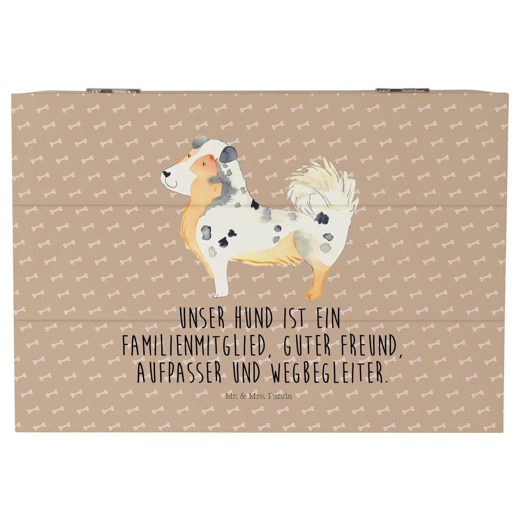 Wooden chest Dog Australia Shepherd Truhe, Holzkiste, Kiste, Erinnerungsbox, Geschenkbox, XXL, Geschenkdose, Schatzkiste, Schatulle, Erinnerungskiste, Aufbewahrungsbox, Dekokiste, Hund, Hundemotiv, Haustier, Hunderasse, Tierliebhaber, Hundebesitzer, Sprüche, Australien Shepherd, Shepherd, Hundeliebe, Familienhund, Spruch