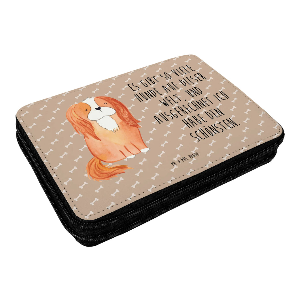 Leather folder Dog Cavalier King Charles Spaniel pencil case, gift, enrolment, motif, pen roll, pupil, primary school, school, child, pencil bag, dog, mutt, hound, woof, dog mama, dog breed, love dogs, love for dogs, dog decorative items, bag with dog print, funny gifts for dog owners, what do you give a dog lover, Christmas gifts for dogs, gifts for dogs, dog sayings, Sayings, Spaniel, most beautiful dog, Dog, Cocker Spaniel, Cavalier King Charles Spaniel