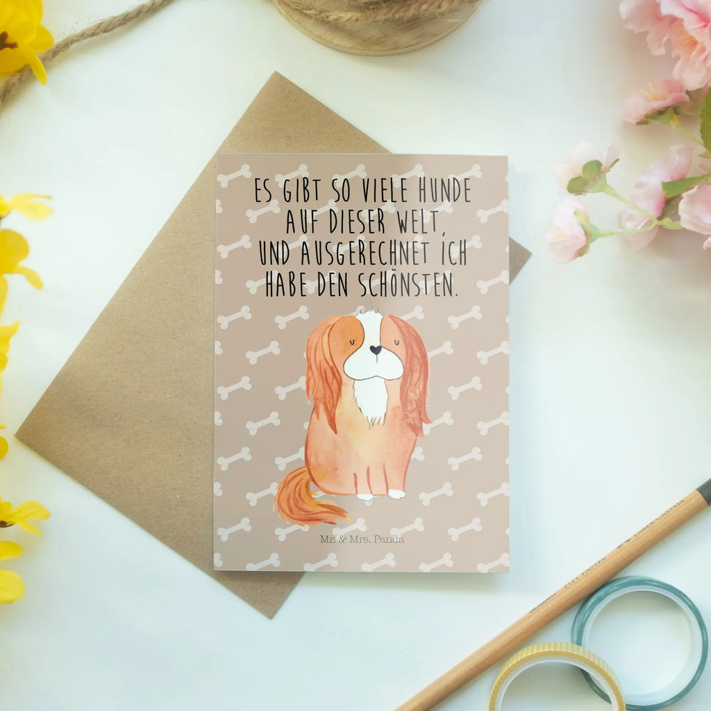 Greetings card Dog Cavalier King Charles Spaniel Glückwunschkarte, weihnachtskarten, babykarte, Grußkarten, dankeskarten, jubiläumskarte, glückwunschkarten, Motivkarte, Grußkarte, kommunionskarte, spruchkarte, osterkarten, einladungskarten, firmungskarte, hochzeitskarten, valentinstagskarte, neujahrskarte, osterkarte, vatertagskarte, Klappkarte, abiturkarte, genesungskarte, Beileidskarte, Hunderasse, Hundebesitzer, Sprüche, Hundemotiv, Haustier, Tierliebhaber, Hund, Cavalier King Charles Spaniel, Schönster Hund, Cockerspaniel, Spaniel, Spruch