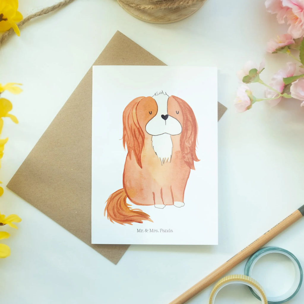 Greetings card Dog Cavalier King Charles Spaniel Glückwunschkarte, weihnachtskarten, babykarte, Grußkarten, dankeskarten, jubiläumskarte, glückwunschkarten, Motivkarte, Grußkarte, kommunionskarte, spruchkarte, osterkarten, einladungskarten, firmungskarte, hochzeitskarten, valentinstagskarte, neujahrskarte, osterkarte, vatertagskarte, Klappkarte, abiturkarte, genesungskarte, Beileidskarte, Hunderasse, Hundebesitzer, Sprüche, Hundemotiv, Haustier, Tierliebhaber, Hund, Cavalier King Charles Spaniel, Schönster Hund, Cockerspaniel, Spaniel, Spruch