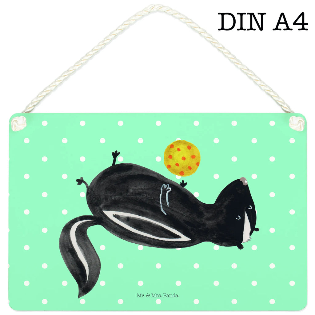 Dekoracyjny znak skunks piłka Schild, hängeschild, Badschild, wandtafel, Dekoschild, Küchenschild, Türschild Familie, dekoschilder, Holzschild, sprüche schild, Schild mit Spruch, Motivschild, dekoration schild, holzbild, Deko Schild, dekotafel, wandhänger, Deko Wandtafel, Spruchschild, Türschild, Wandschild, Holztafel, Skunk, Stinktier, Stinker, Wildtier, Verspielt, Stinki, Raubtier, Weisheit