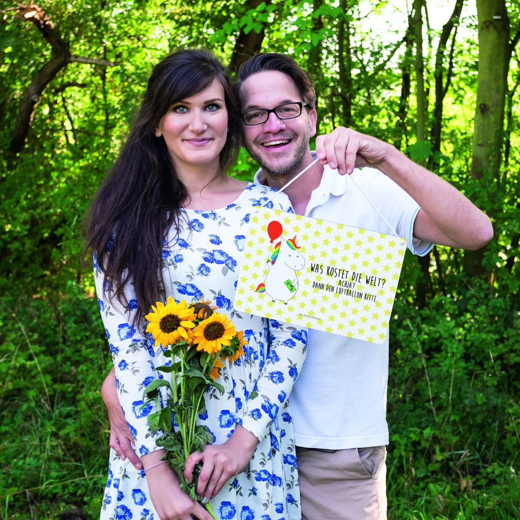 Decorative sign unicorn balloon unicorn, unicorns, balloon, funny, saying, gift, fun, money, lifelong, girlfriend, joy