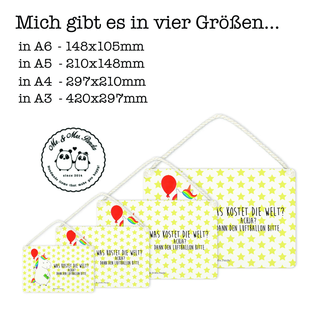 Decorative sign unicorn balloon unicorn, unicorns, balloon, funny, saying, gift, fun, money, lifelong, girlfriend, joy