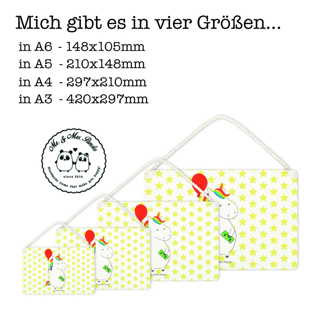 Decorative sign unicorn balloon unicorn, unicorns, balloon, funny, saying, gift, fun, money, lifelong, girlfriend, joy