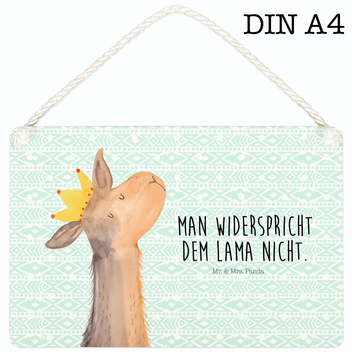 Deko Schild Lamakopf König