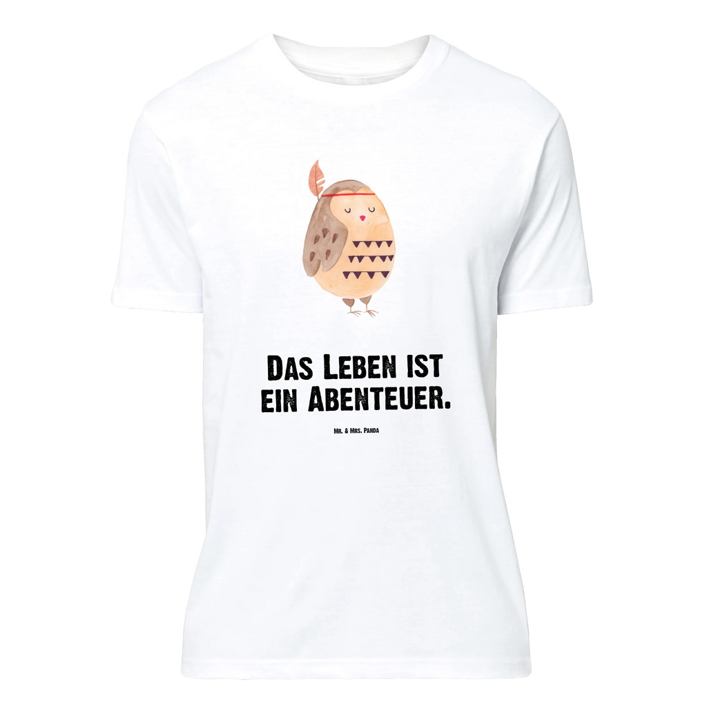 T-Shirt Standard Eule Federschmuck T-Shirt mit Spruch, Herrn, Jubiläum, Geburstag, Shirt, Schlafshirt, Junggesellenabschied, Damen, Lustiges T-Shirt, Tshirt, T-Shirt, Nachthemd, Eule, Das Leben Ist Ein Abenteuer, Owl, Federschmuck, Dekoration, Reisespruch, Eule Deko
