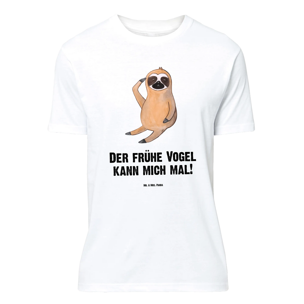 T-Shirt Standard Faultier Vogel Schlafshirt, Lustiges T-Shirt, Damen, Nachthemd, T-Shirt mit Spruch, T-Shirt, Herrn, Shirt, Jubiläum, Geburstag, Tshirt, Junggesellenabschied, Faultier Geschenk, Faultier Deko, Faultier, Faultierwelt, Faultiere, Lieblingstier, Frühaufsteher, faul, Spinner, Morgenmuffel, Vogel, Früher Vogel, Der Frühe Vogel
