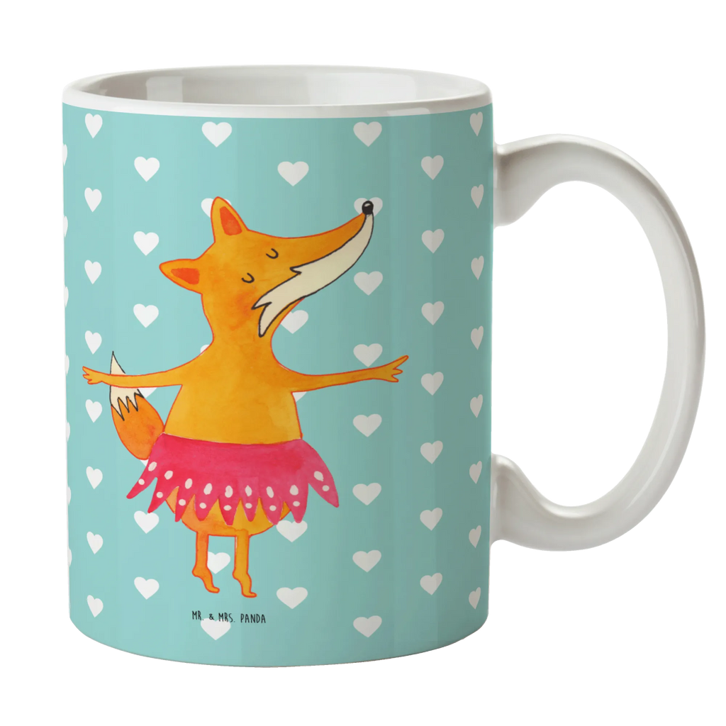 Tasse Fuchs Ballerina Porzellantasse, Tasse, Bürotasse, Teetasse, Keramiktasse, Kaffeetasse, Tasse mit Motiven, Tasse mit Zitaten, Geschenktasse, Fuchs, Geburtstag, Tänzerin, Ballerina, Füchse, Füchsin, Ballett, Fuchs Spruch, Party, Einladung, Tanzen