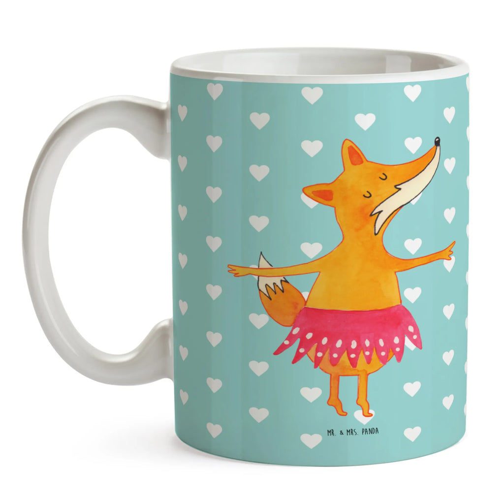 Tasse Fuchs Ballerina Porzellantasse, Tasse, Bürotasse, Teetasse, Keramiktasse, Kaffeetasse, Tasse mit Motiven, Tasse mit Zitaten, Geschenktasse, Fuchs, Geburtstag, Tänzerin, Ballerina, Füchse, Füchsin, Ballett, Fuchs Spruch, Party, Einladung, Tanzen