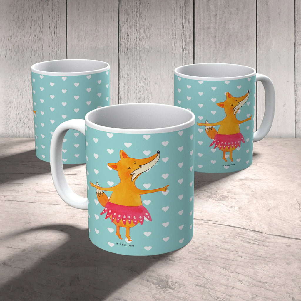 Tasse Fuchs Ballerina Porzellantasse, Tasse, Bürotasse, Teetasse, Keramiktasse, Kaffeetasse, Tasse mit Motiven, Tasse mit Zitaten, Geschenktasse, Fuchs, Geburtstag, Tänzerin, Ballerina, Füchse, Füchsin, Ballett, Fuchs Spruch, Party, Einladung, Tanzen