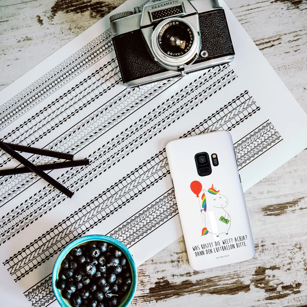 Etui na iPhone 10 Jednorożec Balon Hülle, Cover, Iphone 10, Iphone X, Handyhülle, Handy, Handy Case, Handycover, Einhorn Deko, Einhorn, Einhörner, Unicorn, Freundin, Luftballon, Freude, Geld, Geschenk, Lebenslust