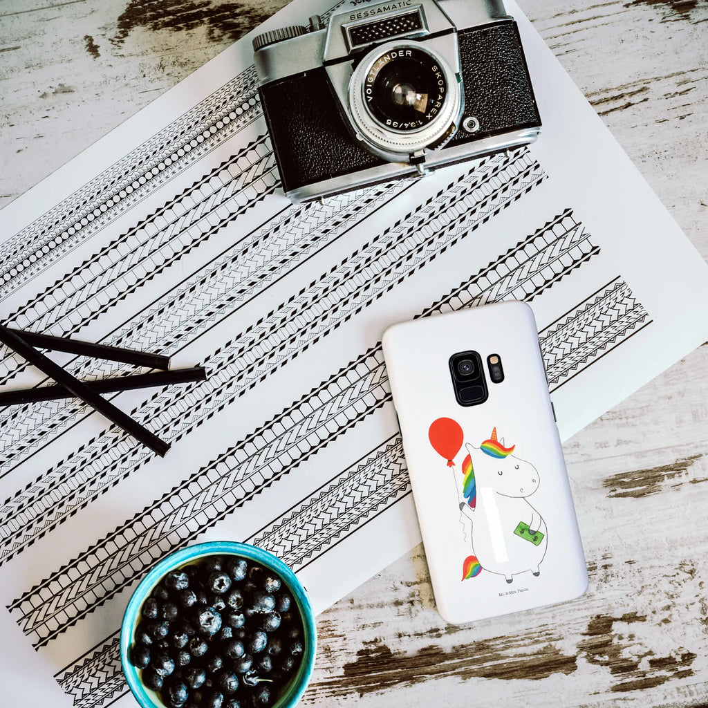 Etui na iPhone 10 Jednorożec Balon Hülle, Cover, Iphone 10, Iphone X, Handyhülle, Handy, Handy Case, Handycover, Einhorn Deko, Einhorn, Einhörner, Unicorn, Freundin, Luftballon, Freude, Geld, Geschenk, Lebenslust