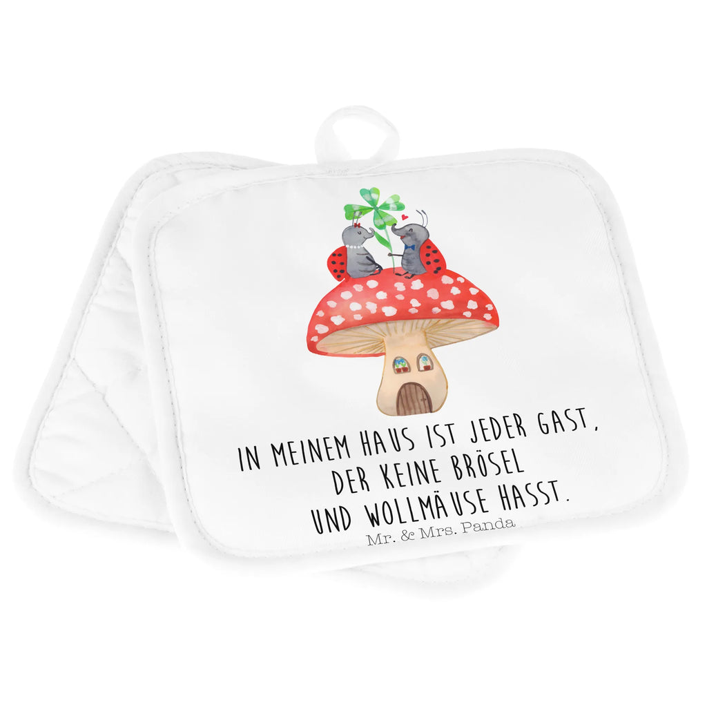 2er Set Topflappen  Marienkäfer Fliegenpilz 2er Set Topflappen, Topflappen Set, Topflappen, topfhalter, Topfhandschuhe, Topfuntersetzer, Topflappen 2er Set, Topflappenset, Lustige Sprüche, Tiere, Tiermotive, Gute Laune, Haus, Wohnung, Zuhause, Fliegenpilz, Marienkäfer, Fleigenpilzhaus