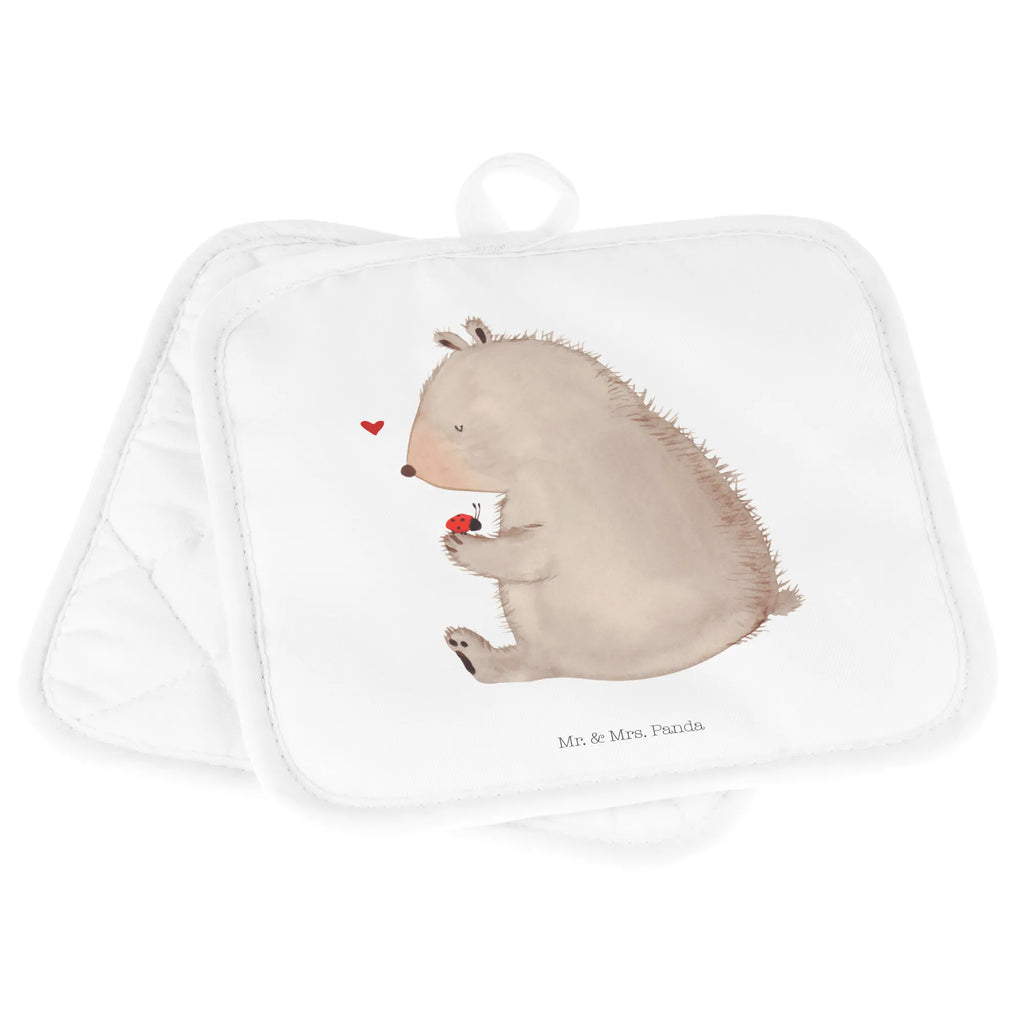 2er Set Topflappen  Bär mit Marienkäfer Topflappenset, Ofenhandschuh, Schöne Topflappen, Topflappen, Topfuntersetzer, Topfhandschuh, Topflappen lustig, Ofenhandschuhe, Topflappen 2er Set, Topflappen mit Spruch, Topflappen Set, Topfhandschuhe, Bär, Teddy, Teddybär, Das Leben ist schön, Motivation, Liebe, Marienkäfer, Freiheit