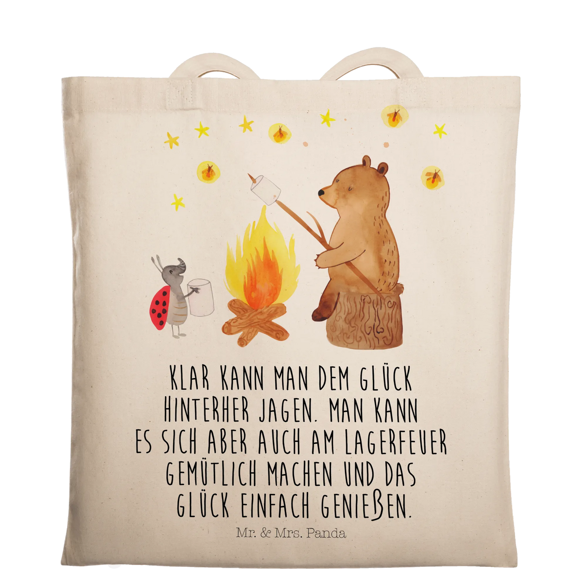 Tote bag Bear & Ladybird campfire teddy bear, cuddly toy, Campfire