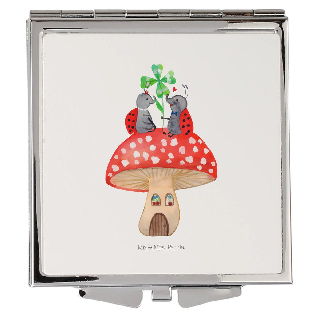 Kwadratowe lusterko do torebki biedronka Muchomor Motywy zwierzęce, dobra energia, zabawne powiedzonka, zwierzęta