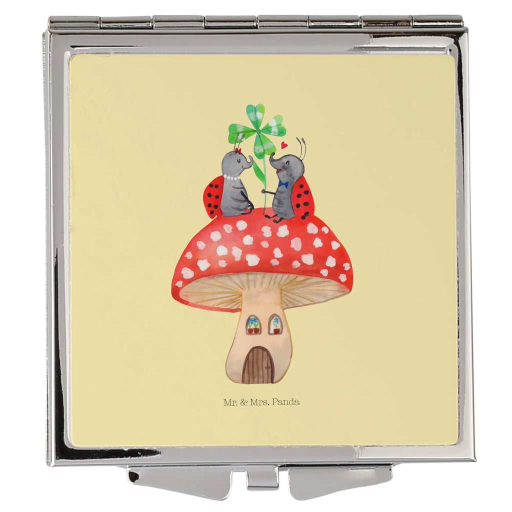 Kwadratowe lusterko do torebki biedronka Muchomor Motywy zwierzęce, dobra energia, zabawne powiedzonka, zwierzęta