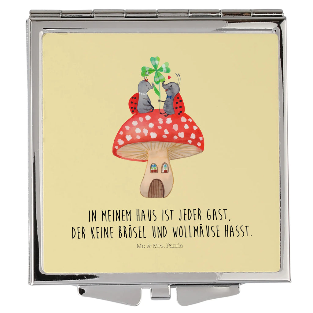 Kwadratowe lusterko do torebki biedronka Muchomor Motywy zwierzęce, dobra energia, zabawne powiedzonka, zwierzęta