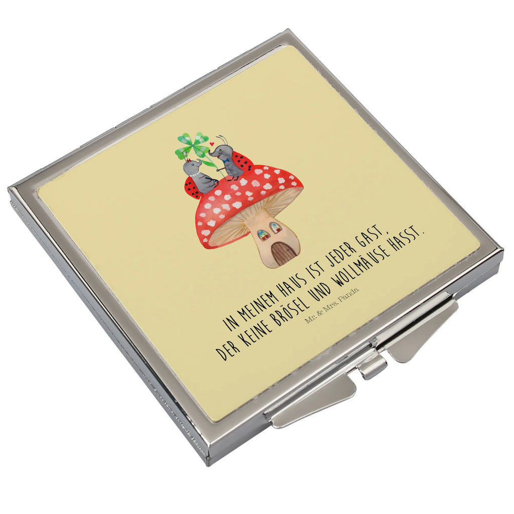 Kwadratowe lusterko do torebki biedronka Muchomor Motywy zwierzęce, dobra energia, zabawne powiedzonka, zwierzęta