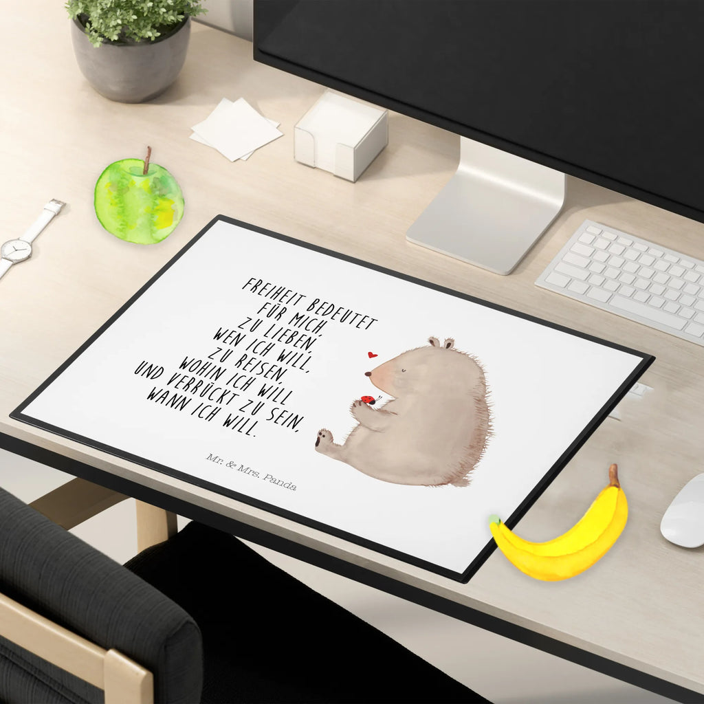 Schreibtischunterlage Bär Marienkäfer Schreibunterlage, Schreibtischunterlage Groß, Büroartikel, Schreibtischauflage, Schreibwaren, Bürobedarf, Schreibtisch Unterlagen, Bär, Teddy, Teddybär, Das Leben ist schön, Marienkäfer, Freiheit, Liebe, Motivation