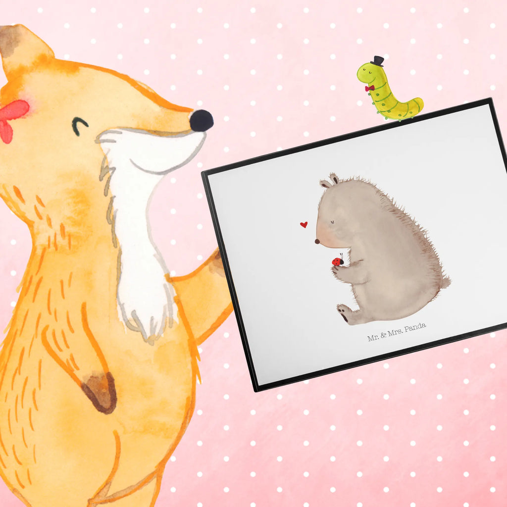 Schreibtischunterlage Bär Marienkäfer Schreibunterlage, Schreibtischunterlage Groß, Büroartikel, Schreibtischauflage, Schreibwaren, Bürobedarf, Schreibtisch Unterlagen, Bär, Teddy, Teddybär, Das Leben ist schön, Marienkäfer, Freiheit, Liebe, Motivation