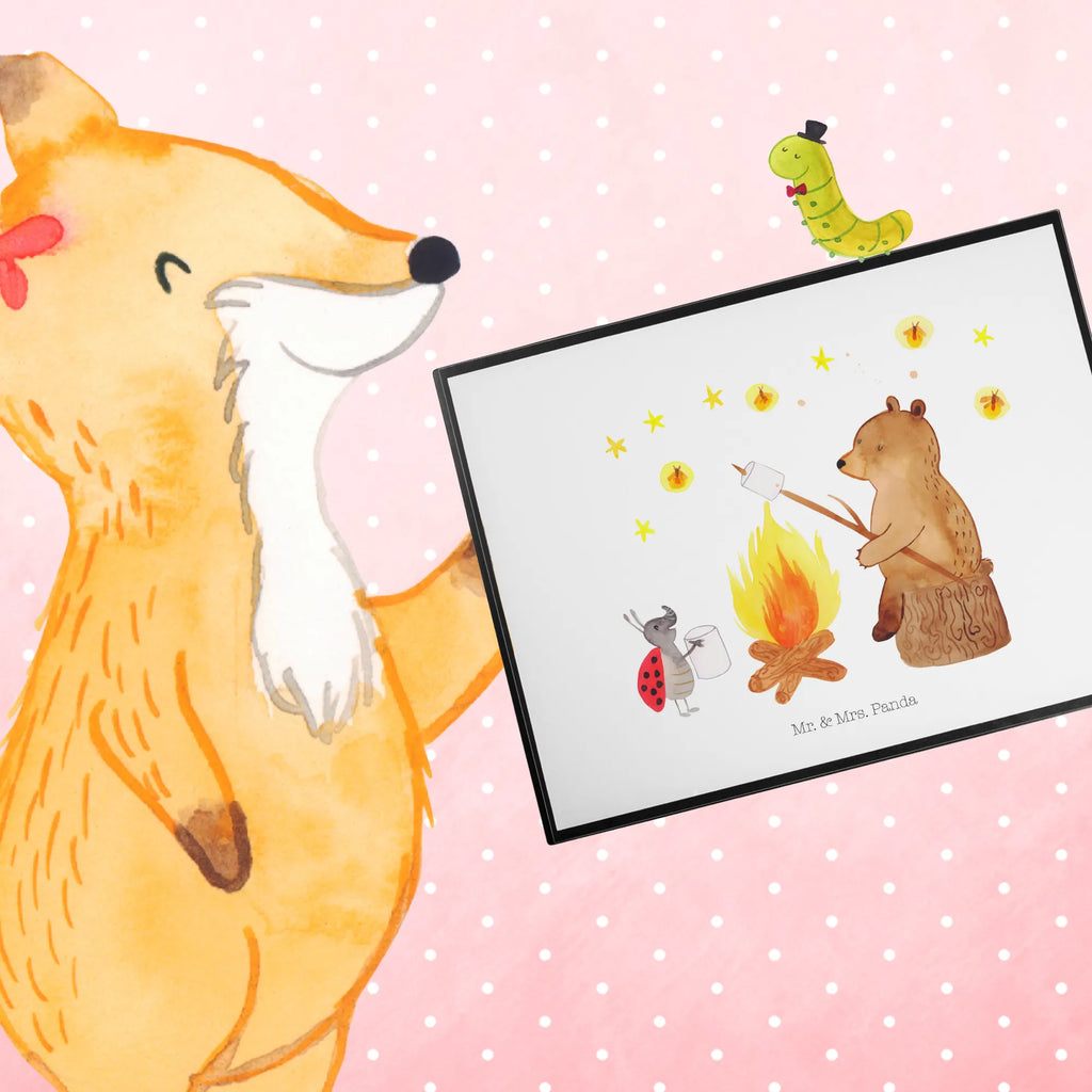 Schreibtischunterlage Bär & Marienkäfer Lagerfeuer Schreibunterlage, Schreibtischauflage, Schreibtischunterlage Groß, Bürobedarf, Schreibwaren, Schreibtisch Unterlagen, Büroartikel, Bär, Teddy, Teddybär, Lagerfeuer