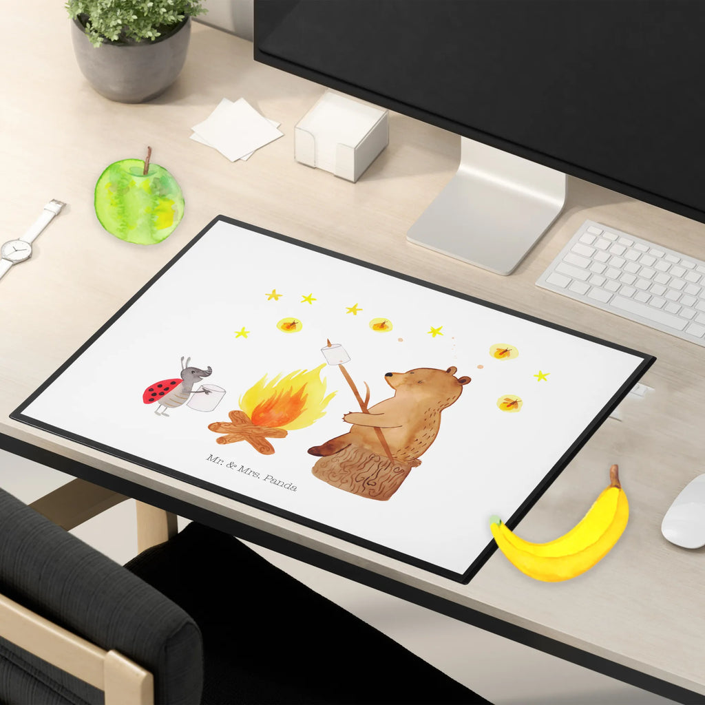 Schreibtischunterlage Bär & Marienkäfer Lagerfeuer Schreibunterlage, Schreibtischauflage, Schreibtischunterlage Groß, Bürobedarf, Schreibwaren, Schreibtisch Unterlagen, Büroartikel, Bär, Teddy, Teddybär, Lagerfeuer