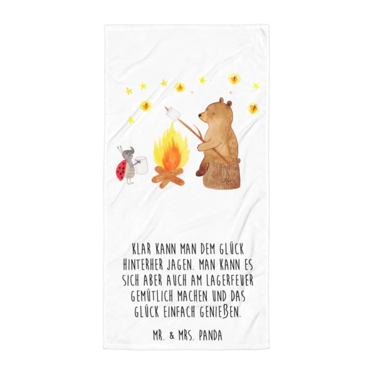 XL bath towel Bear & Ladybird campfire spa towel, luxury bath sheet, extra large swim towel, oversized towel, large beach towel, XL bath towel, bear, teddy, teddy bear, cuddly toy, Campfire