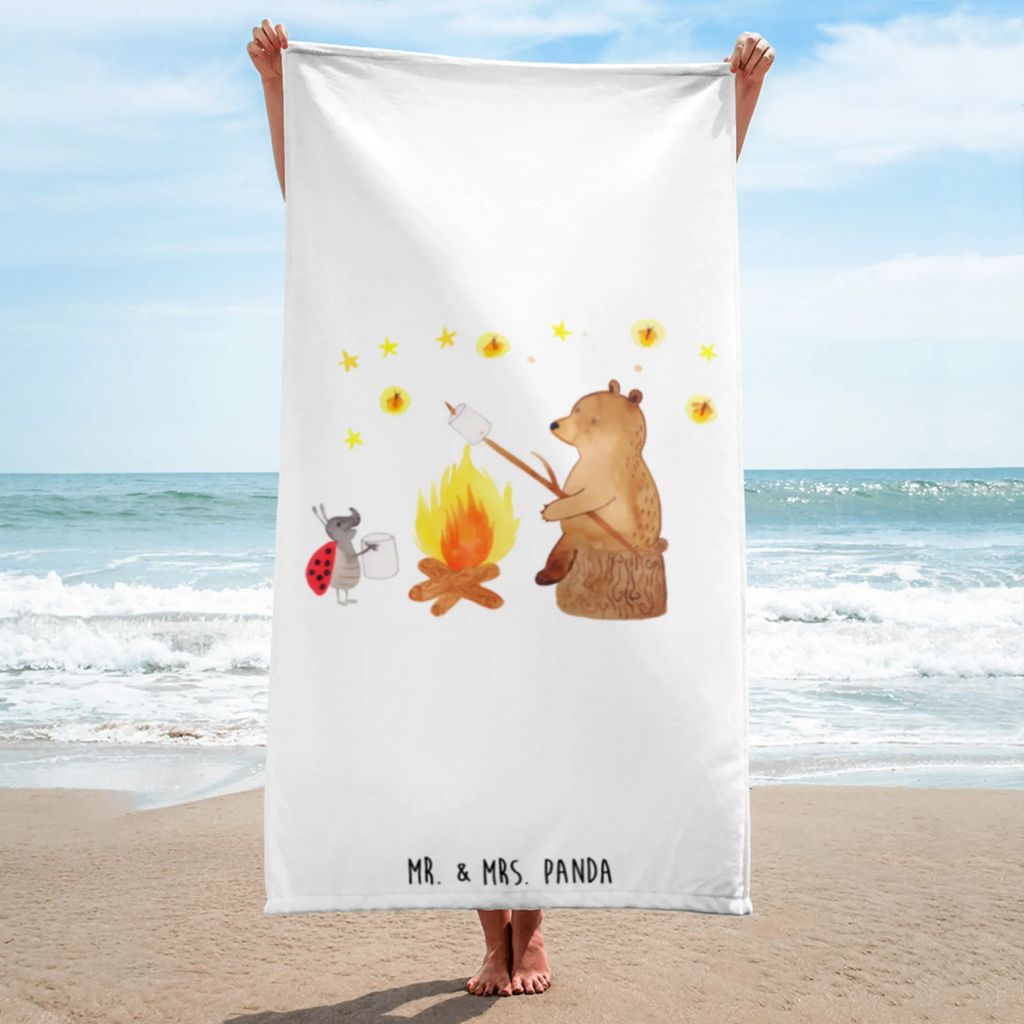 XL ręcznik kąpielowy Niedźwiedź i biedronka przy ognisku Niedźwiedź, Miś, Pluszowy miś