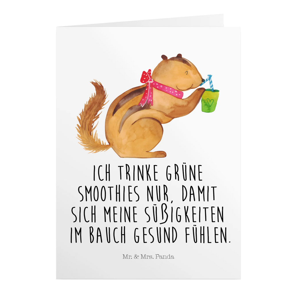 Grußkarte Eichhörnchen Smoothie Ansichtskarten, Klappkarte, Grußkarte, Glückwunschkarte, Karte, Einladungskarte, Geburtstagskarte, Hochzeitskarte, Tiermotive, Gute Laune, lustige Sprüche, Tiere, Green Smoothies, Abnehmen, Diät, Eichhörnchen, Streifenhörnchen