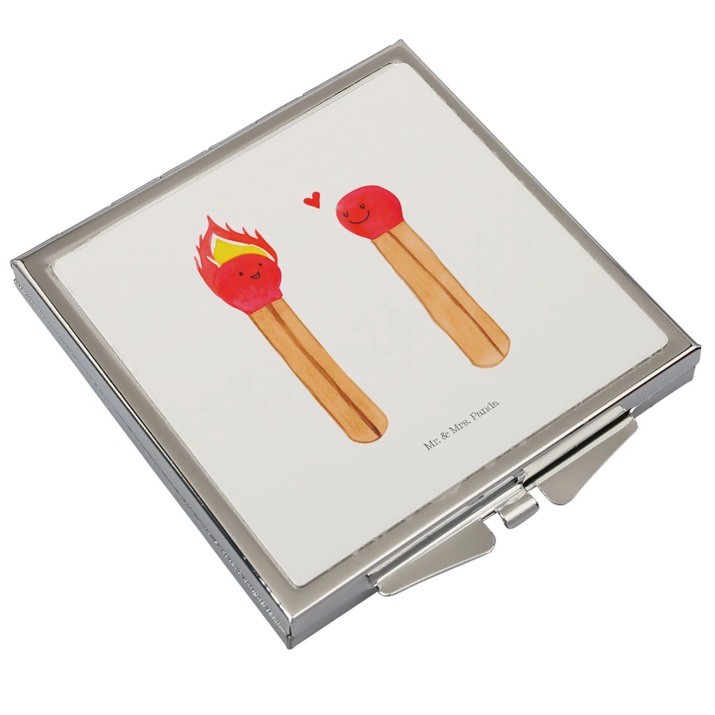 Handbag mirror Matches silver, handbag, square, mirror, make-up mirror, make up, Love, Loving, Two, Together, Marriage, Engagement, Proposal of marriage, Love gift, gift for her, gift for him, anniversary gift