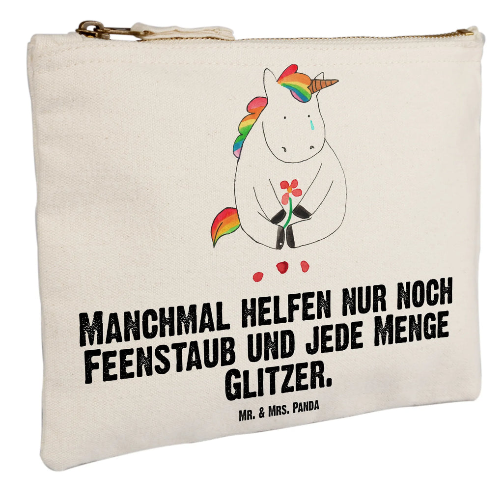 Make-up bag unicorn Sad Stiftemäppchen, pinsel tasche, Kosmetiktasche, toiletry bag, Schminkbeutel, Mäppchen, Schminktasche, Etui, Schlampermäppchen, Kosmetikbeutel, Federmappe, Schminktäschchen, aufbewahrungstasche, pencil case, Kulturbeutel, utensilientasche, beauty case, Waschbeutel, kosmetiktäschchen, aufbewahrungsbeutel, beauty tasche, Waschtasche, Kulturtasche, Einhörner, Unicorn, Einhorn, Einhorn Deko, Grußkarte, Trösten. Freundschaft, Trauer, Freunde, Liebe, Blume, Glitzer