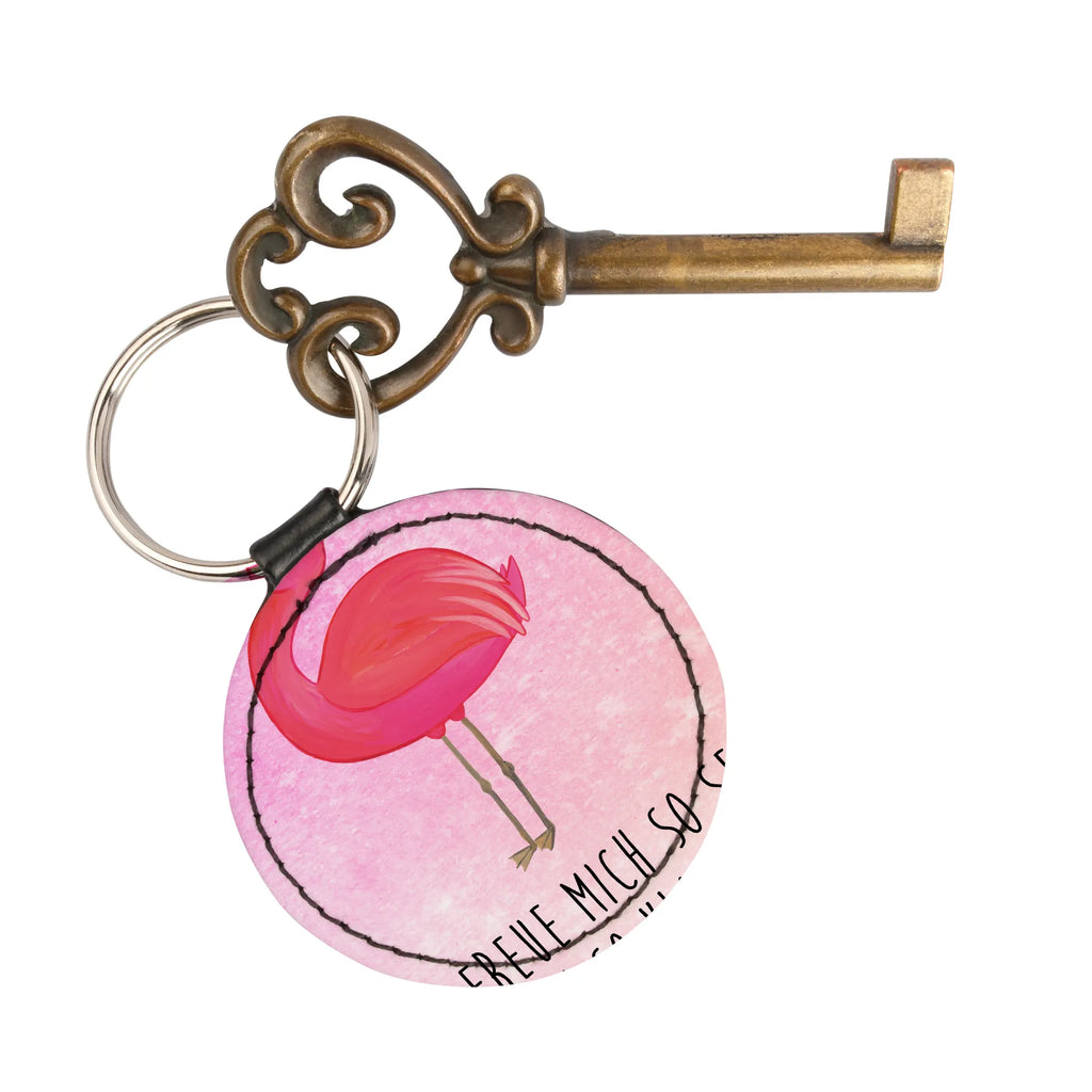 Rund Schlüsselanhänger Flamingo Yoga schlüsselbund anhänger, Taschenanhänger, Schlüsselanhänger, Schlüsselaccessoire, mini schlüsselanhänger, Flamingo, Vogel, Tiefenentspannung, Yoga-Übung, Achtsamkeit, Entspannung, Namaste, Aufregen, Yoga, Ärger