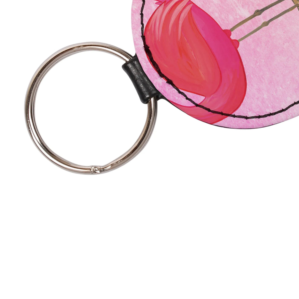 Rund Schlüsselanhänger Flamingo Yoga schlüsselbund anhänger, Taschenanhänger, Schlüsselanhänger, Schlüsselaccessoire, mini schlüsselanhänger, Flamingo, Vogel, Tiefenentspannung, Yoga-Übung, Achtsamkeit, Entspannung, Namaste, Aufregen, Yoga, Ärger