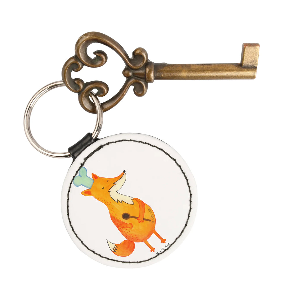 Round key ring Fox A cook bag pendant, key ring, lucky charm, pendant, keychain, fox, foxes, forest wildlife, clever as a fox, animal lover, Baker, Chefs, Fox, Party slogan, Slogan funny, Cook gift, Kitchen decoration, Kitchen slogan, funny