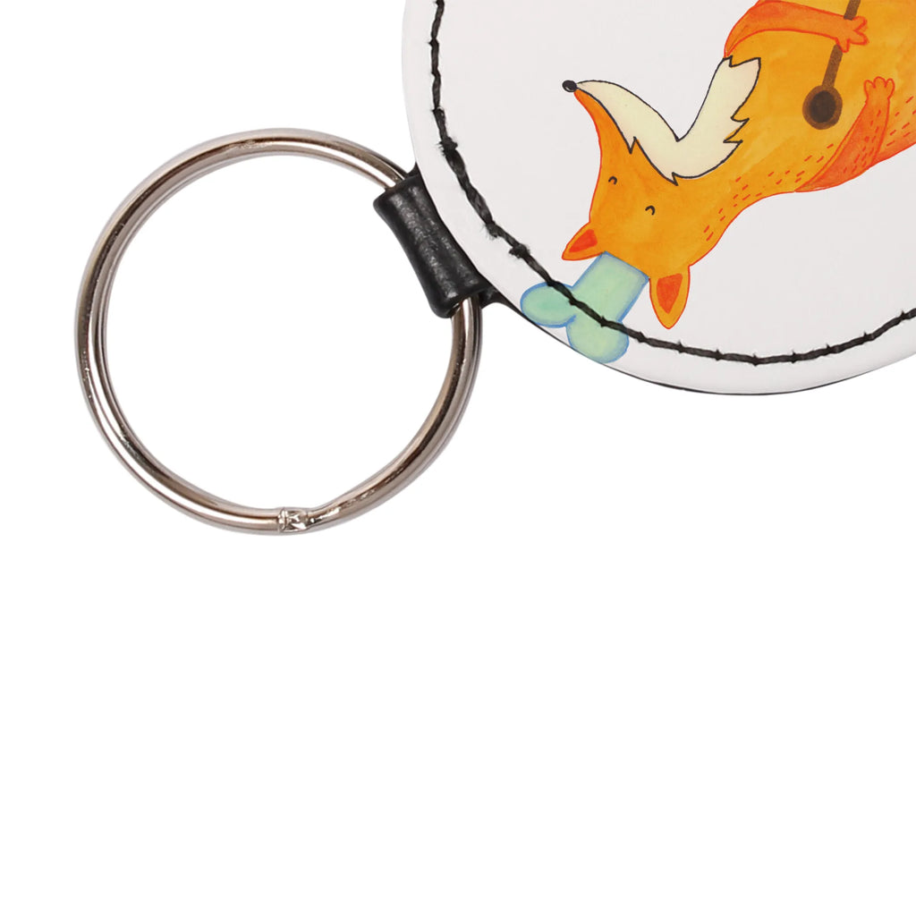 Round key ring Fox A cook bag pendant, key ring, lucky charm, pendant, keychain, fox, foxes, forest wildlife, clever as a fox, animal lover, Baker, Chefs, Fox, Party slogan, Slogan funny, Cook gift, Kitchen decoration, Kitchen slogan, funny