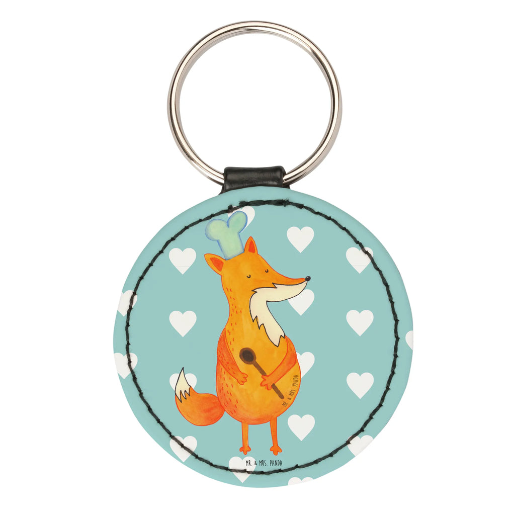 Round key ring Fox A cook bag pendant, key ring, lucky charm, pendant, keychain, fox, foxes, forest wildlife, clever as a fox, animal lover, Baker, Chefs, Fox, Party slogan, Slogan funny, Cook gift, Kitchen decoration, Kitchen slogan, funny