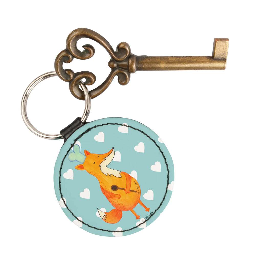 Round key ring Fox A cook bag pendant, key ring, lucky charm, pendant, keychain, fox, foxes, forest wildlife, clever as a fox, animal lover, Baker, Chefs, Fox, Party slogan, Slogan funny, Cook gift, Kitchen decoration, Kitchen slogan, funny